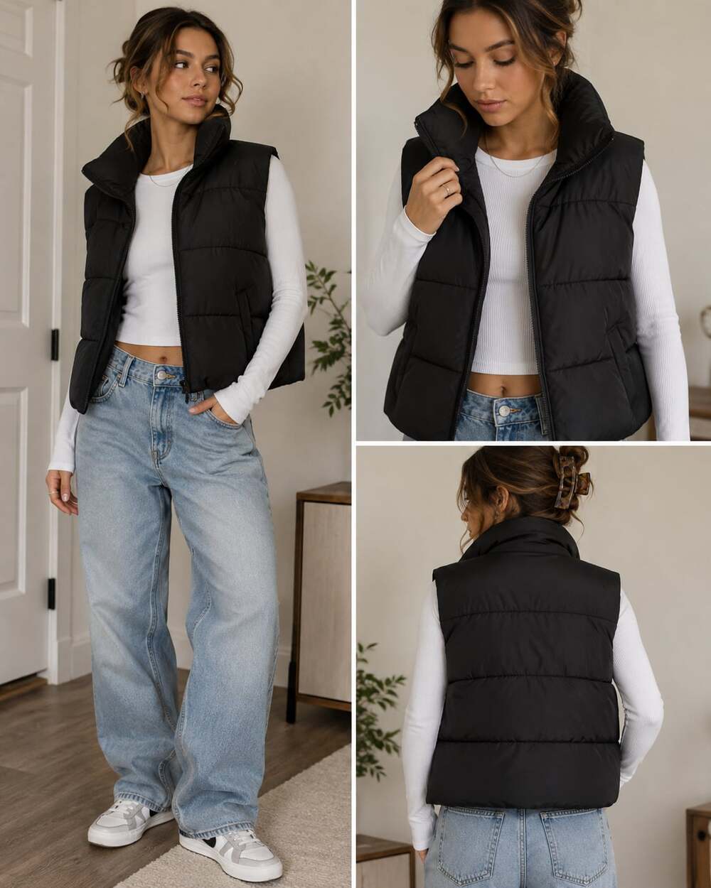 BDG Black Puffer Vest • Size XS/TP 🖤 Oversized Streetwear Layer